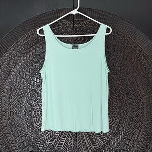 Eileen Fisher Silk Shell Tank Top L Mint Green Pastel Minimalist Coastal Capsule